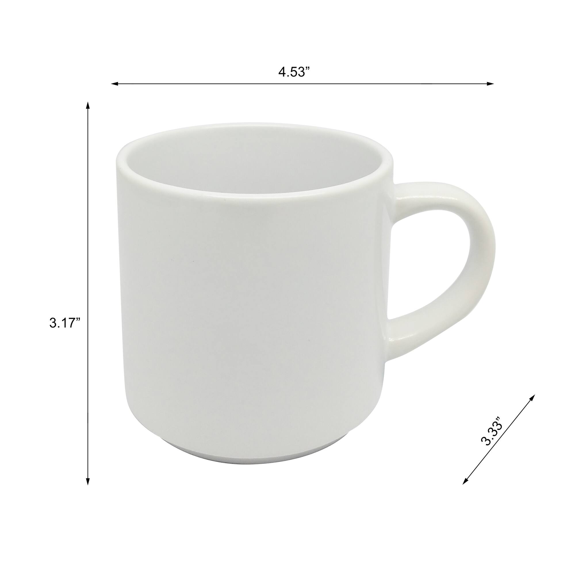 10oz. White Stackable Ceramic Sublimation Mugs, 4ct. by Make Market®